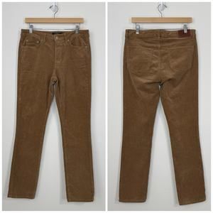 Lauren Ralph Lauren Black Label Corduroy High-Rise Pants Women's Size 10 Brown